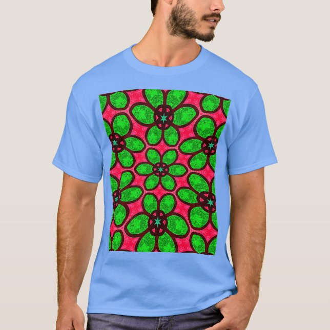 Cute Abstrakt Flowers Mönster T Shirt (Framsida)