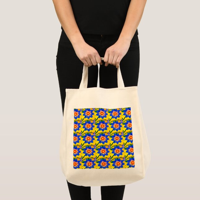 Cute Abstrakt Flowers Mönster Tygkasse (Framsida (produkt))