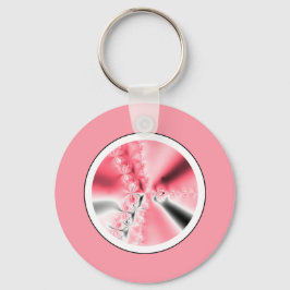 Cute Abstrakt Girly Rosa Fractal Keychain Nyckelring