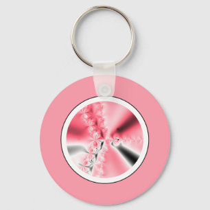 Cute Abstrakt Girly Rosa Fractal Keychain Nyckelring