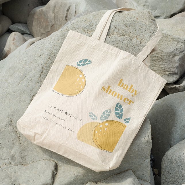 Cute Abstrakt Lemon Fruktig, fetstilt babystövel Tygkasse (Skapare uppladdad)