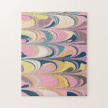 Cute Abstrakt Marble Paint Swirl på Rosa Pussel<br><div class="desc">Färgfläckswirls för Abstrakt</div>