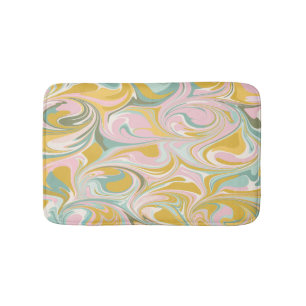 Cute Abstrakt Marble Swirl på Earthy Rosa och Gul Badrumsmatta
