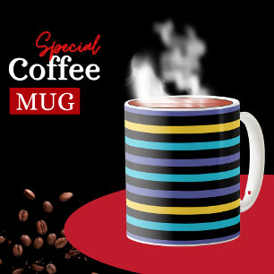 Cute Abstrakt Rand Mönster Kaffemugg