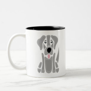 Cute Abstrakt Silver Labrador Puppy Hund Två-Tonad Mugg