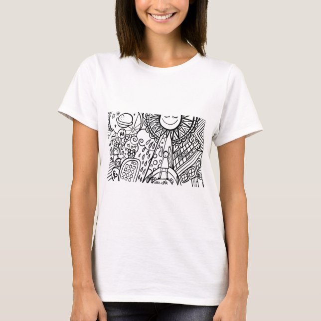 Cute abstrakt teckning-T-Shirt T Shirt (Framsida)