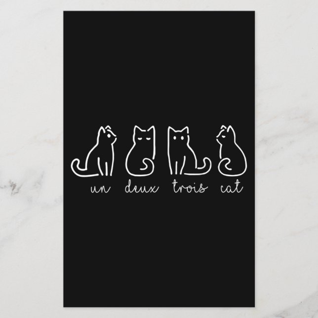 Cute Abstrakt Un Deux Trois Cat Fransk Kattunge (Framsida)