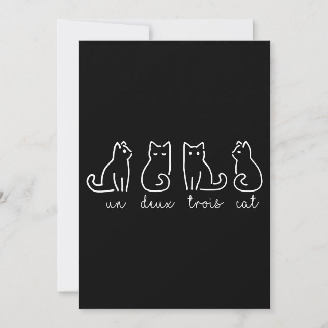 Cute Abstrakt Un Deux Trois Cat Fransk Kattunge (Framsida)