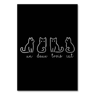 Cute Abstrakt Un Deux Trois Cat Fransk Kattunge Bordsnummer