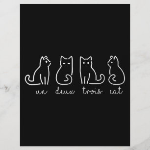 Cute Abstrakt Un Deux Trois Cat Fransk Kattunge Brevhuvud