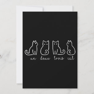 Cute Abstrakt Un Deux Trois Cat Fransk Kattunge Inbjudningar