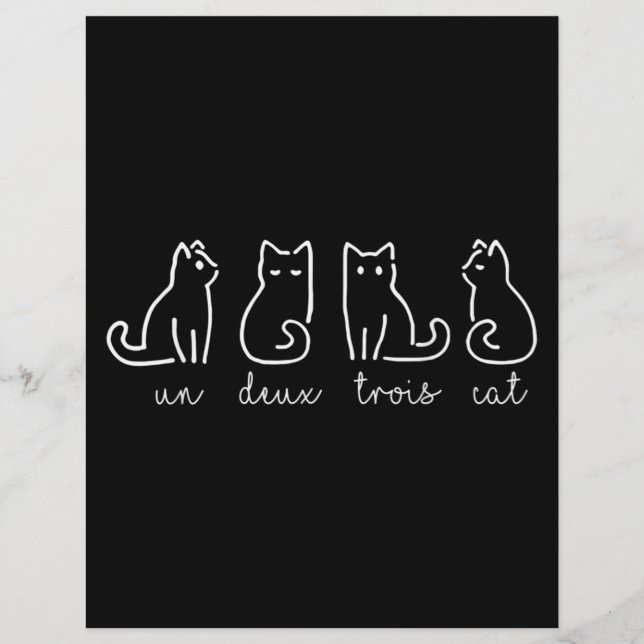 Cute Abstrakt Un Deux Trois Cat Fransk Kattunge Reklamblad (Framsidan)