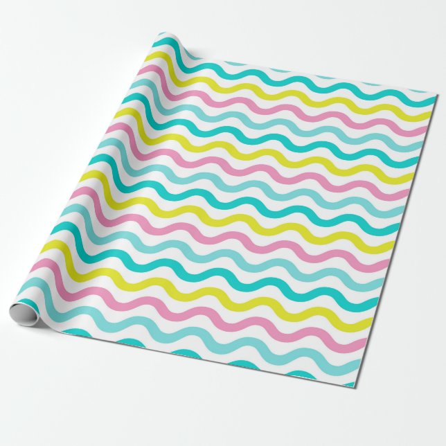 Cute Abstrakt Vågar Chevron Mönster | Presentpapper (Utrullad)