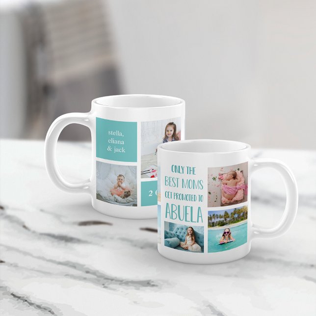Cute Abuela Grandchildren Photo Collage Kaffemugg (Skapare uppladdad)