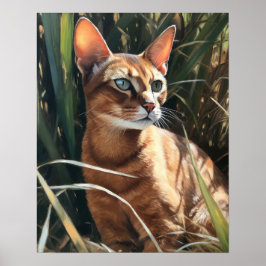 Cute Abyssinian Cat Art Print Poster