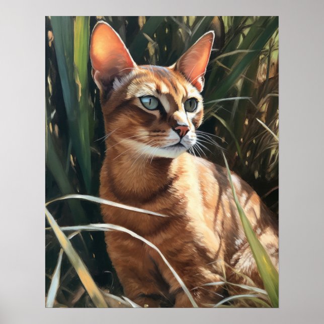 Cute Abyssinian Cat Art Print Poster (Framsidan)