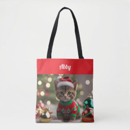 Cute Abyssinian Cat-Personligen Tote Tygkasse