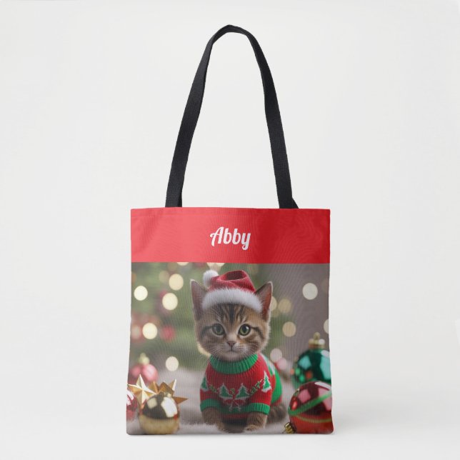 Cute Abyssinian Cat-Personligen Tote Tygkasse (Framsida)