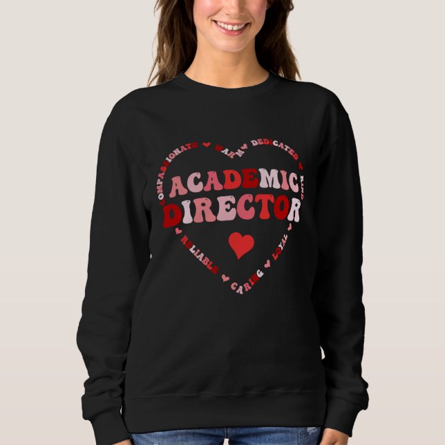 Cute Academic Director Valentines Day Heart T Shirt (Framsida)