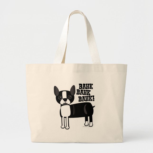 Cute Accent Boston Terrier Jumbo Tygkasse (Framsidan)