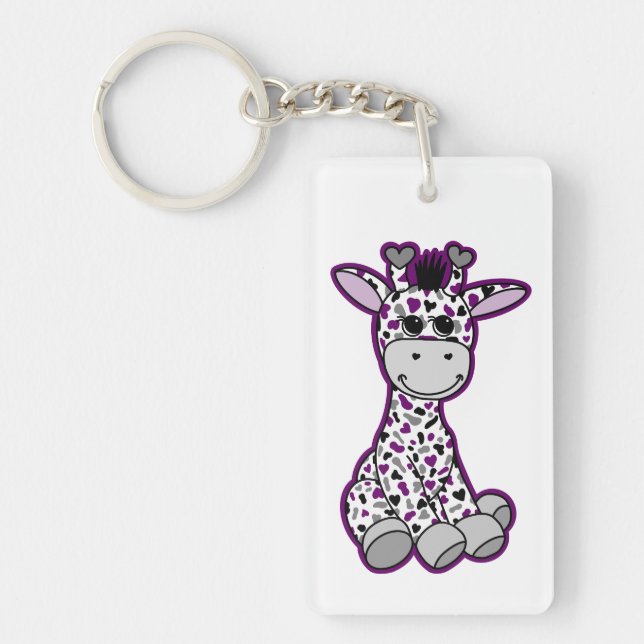 Cute Ace Pride Flagga Giraffe Lila Grått Black Whi (Framsidan)