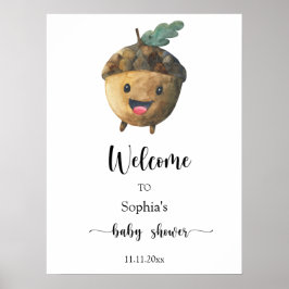 Cute Acorn - Välkomsthälsbabydusch Poster
