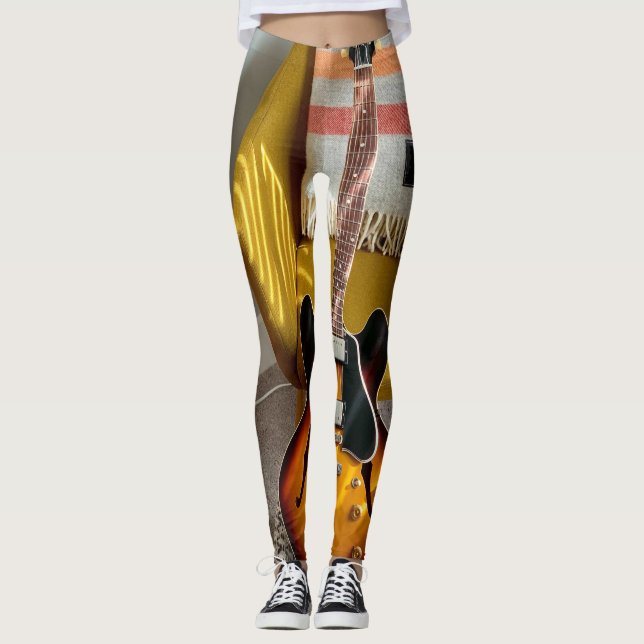 Cute Acoustic Guitar Leggings (Framsida)