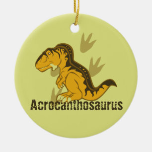 Cute Acrocanthosaurus Julgransprydnad Keramik
