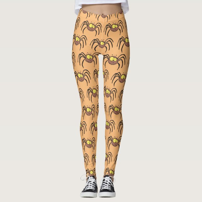 Cute, adabel spinder-tecknad leggings (Framsida)