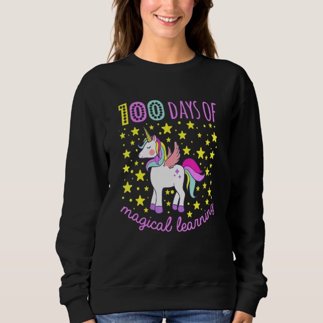 Cute Adable 100 Days of Magic Learning School T Shirt (Framsida)