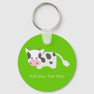 Cute & Adapter Cow Nyckelring