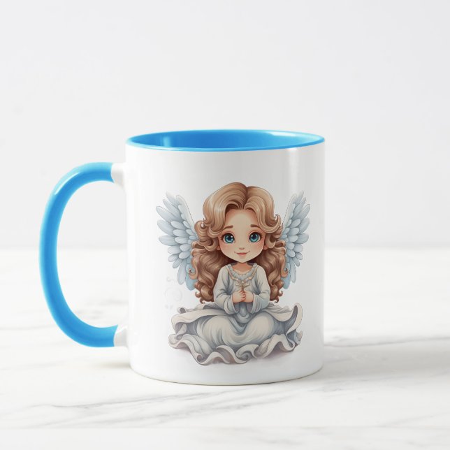 Cute add monogram Angel Mugg (Vänster)