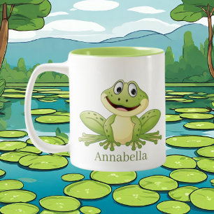 Cute add namn groda älskare Två-Tonad mugg