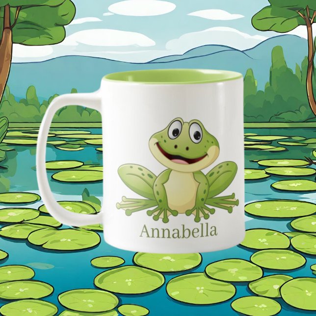 Cute add namn groda älskare Två-Tonad mugg (Skapare uppladdad)