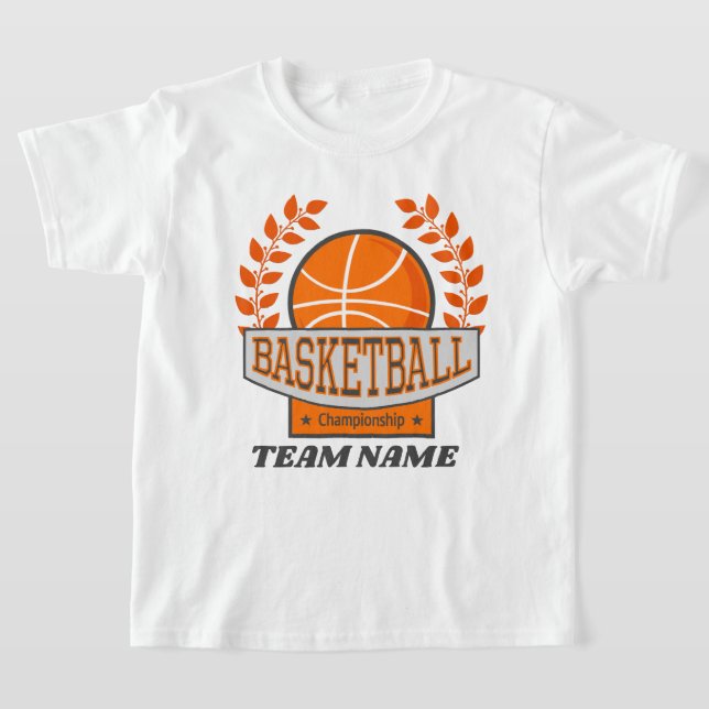 Cute add Team namn basketball Championship T Shirt (Laydown)