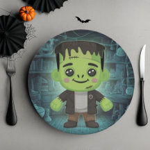 Cute AdFrankenstein Papper Plate