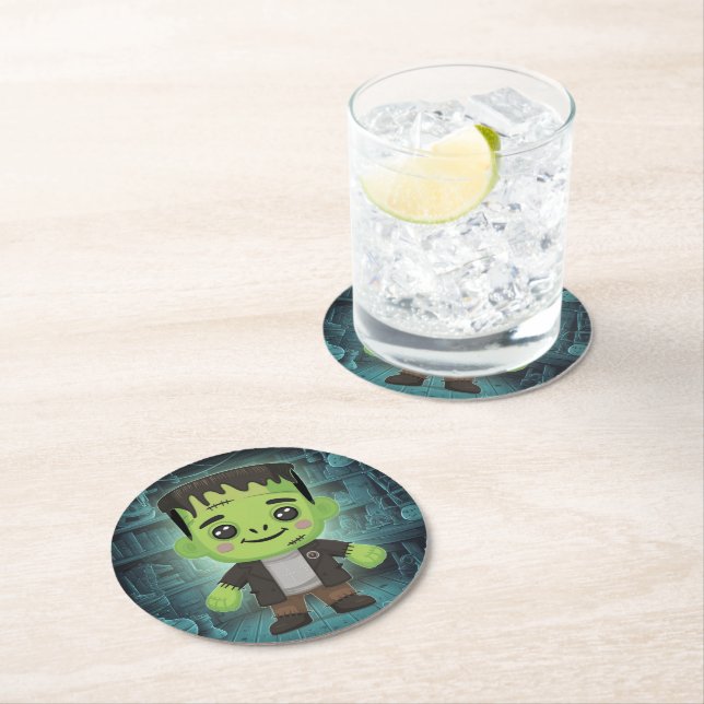 Cute AdFrankenstein Papper Underlägg Rund (Insitu)