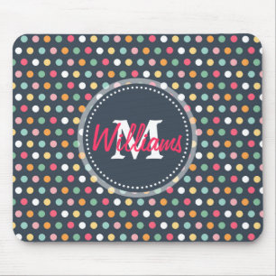 Cute adful, gigantisk monogram-polka dots musmatta
