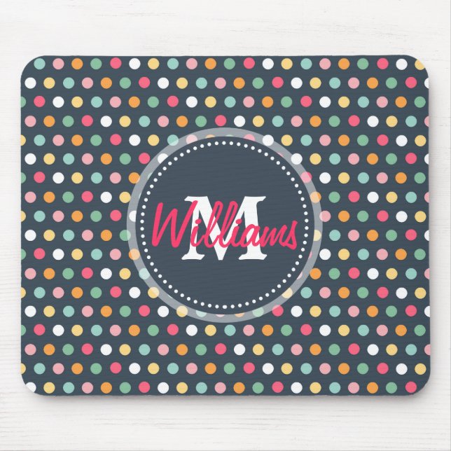 Cute adful, gigantisk monogram-polka dots musmatta (Framsidan)
