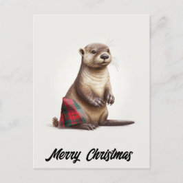 Cute Adful Jul Otter i Play Helg Vykort