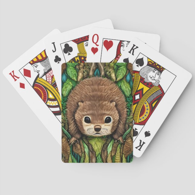 Cute Adful Little Baby Beaver Casinokort (Baksidan)