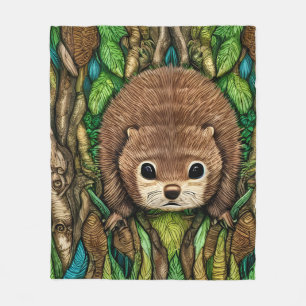 Cute Adful Little Baby Beaver Fleecefilt