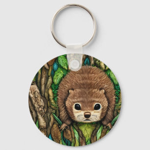 Cute Adful Little Baby Beaver Nyckelring