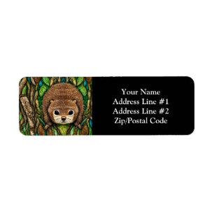 Cute Adful Little Baby Beaver Returadress Etikett