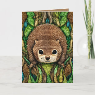 Cute Adful Little Baby Beaver Tack Kort