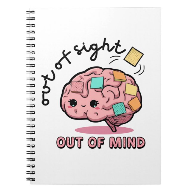 Cute ADHD Brain Notebook Anteckningsbok (Framsidan)