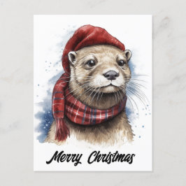 Cute Adlig jul Otter Helg Vykort