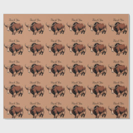 Cute & adorable brown Yak Presentpapper