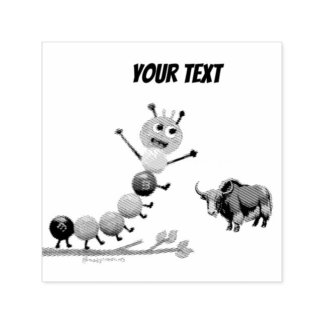 Cute & adorable brown Yak  Självfärgande Stämpel (Design)