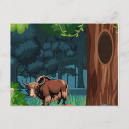 Cute & adorable brown Yak  Vykort